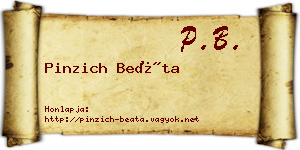 Pinzich Beáta névjegykártya